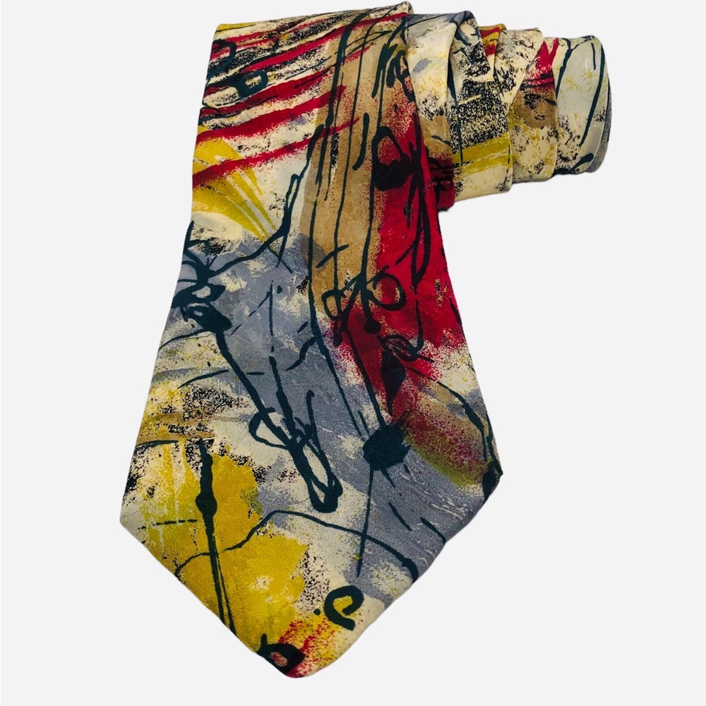 VTG Gianmarco Lotti Silk Necktie Made in Italy Handmade Colorful Tie Gian Marco